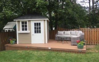 deck with small shed