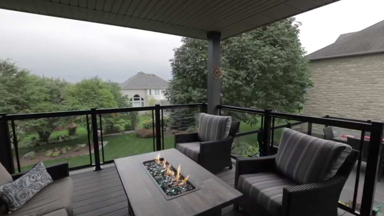 deck with fireplace